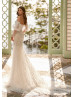 Strapless Beaded Ivory Lace Tulle Sexy Wedding Dress With Detachable Sleeves Strapless Beaded Ivory Lace Tulle Sexy Wedding Dress With Detachable Sleeves